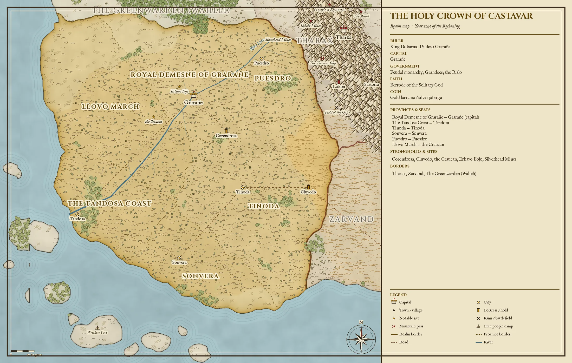 Realm map of The Holy Crown of Castavar. Tap to open it full size.